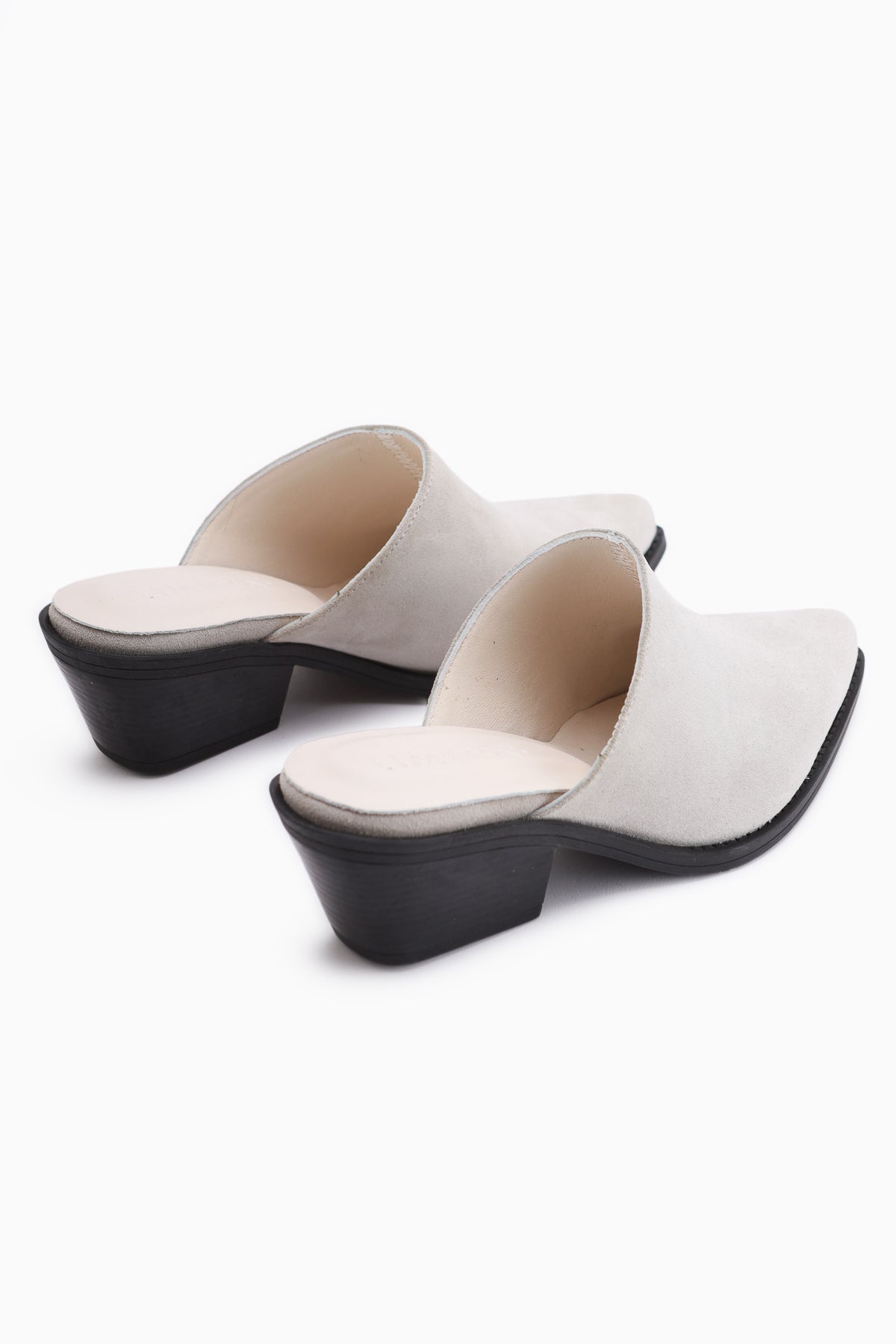 Teresa Genuine Leather Beige Heeled Women’s Slippers