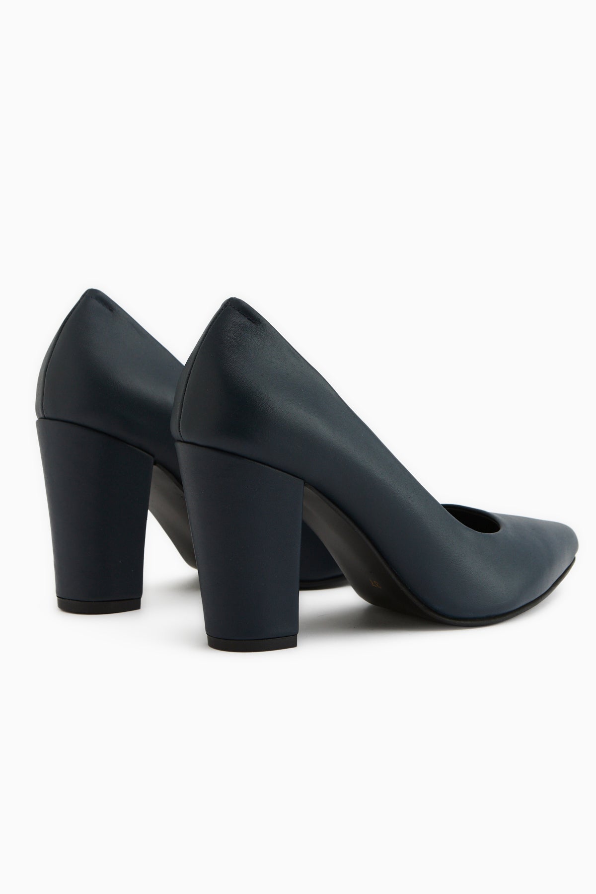 Emily Genuine Leather Navy Thick Heeled Women’s Shoes