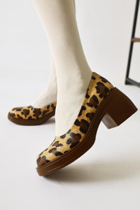 Jeannie Leopard Print Oval Toe Heeled Daily Shoe