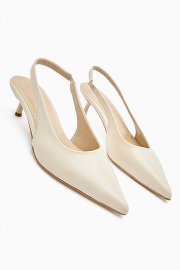 Sanni Beige Pointed Toe Women’s Heeled Sandal