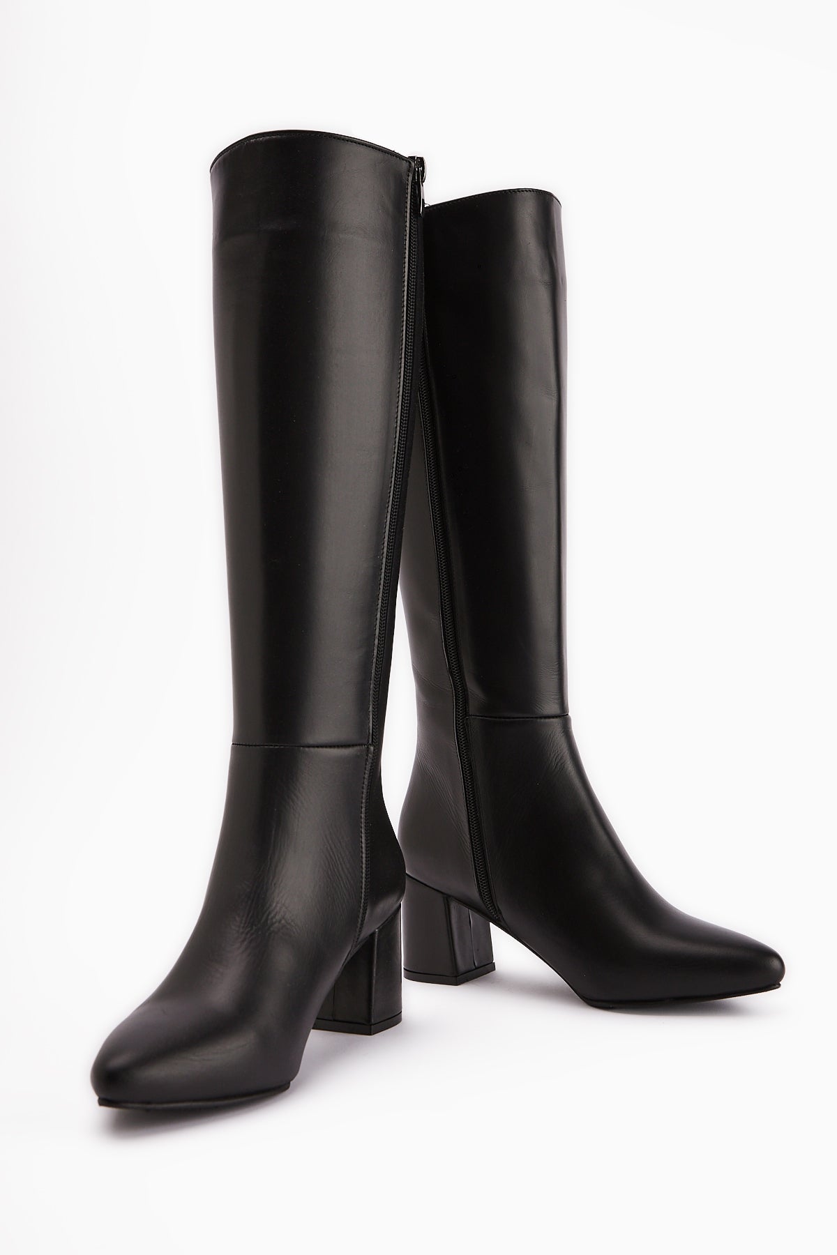 Velma Genuine Leather – Black Heeled Knee-High Boot (Women)