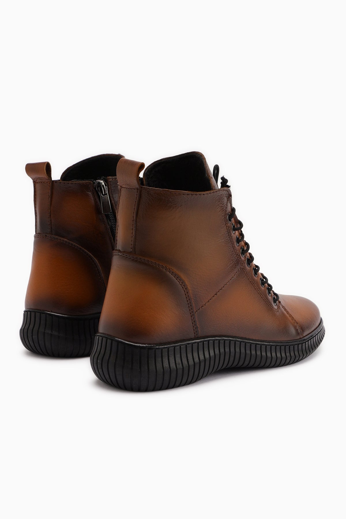 Jina Genuine Leather – Cognac Lace-Up Boot (Women)