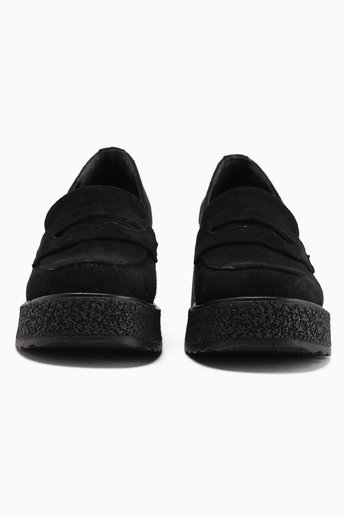 Boi Black Suede Platform Women's Casual Shoe