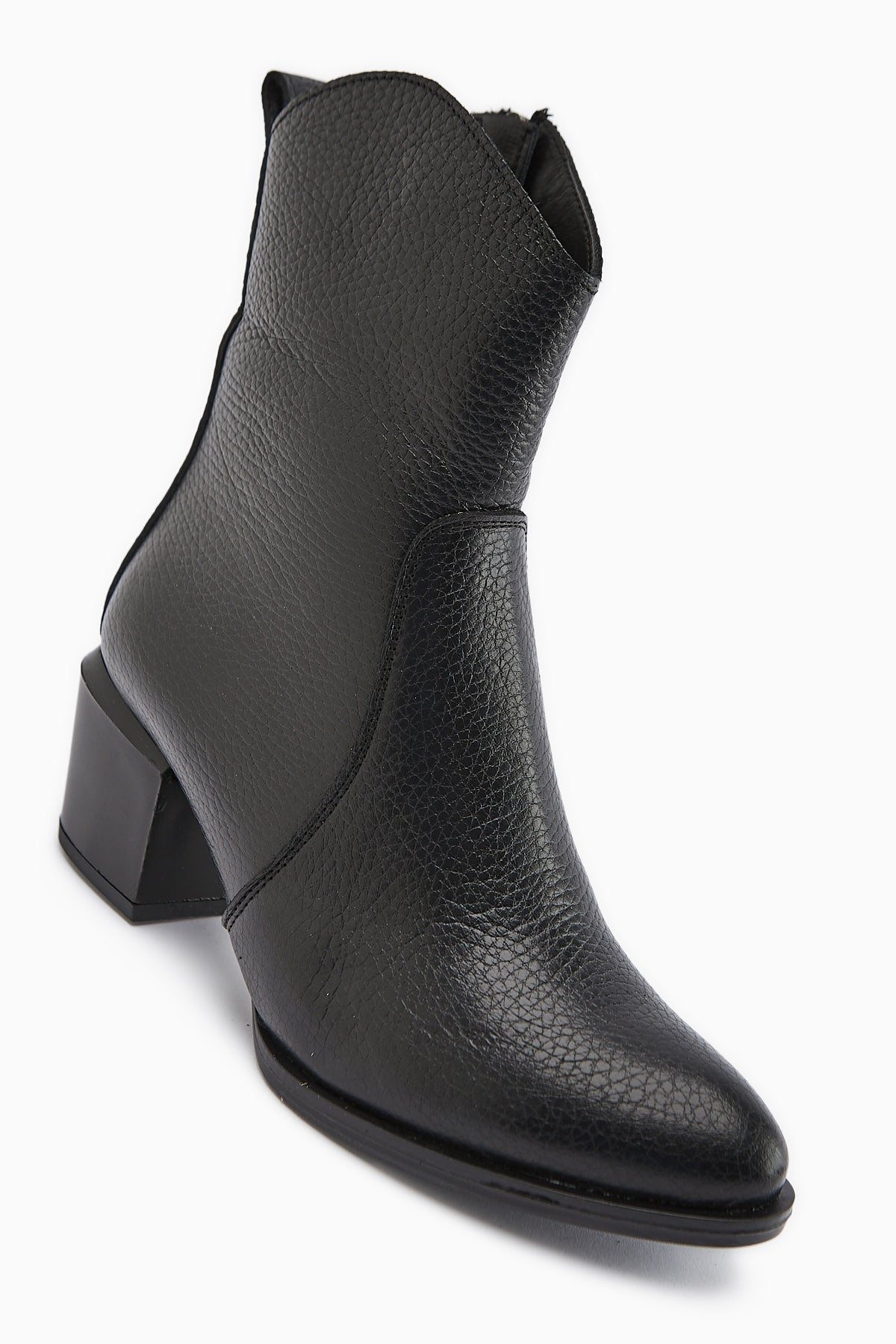 Ubax Genuine Leather Black Heeled Women's Boot