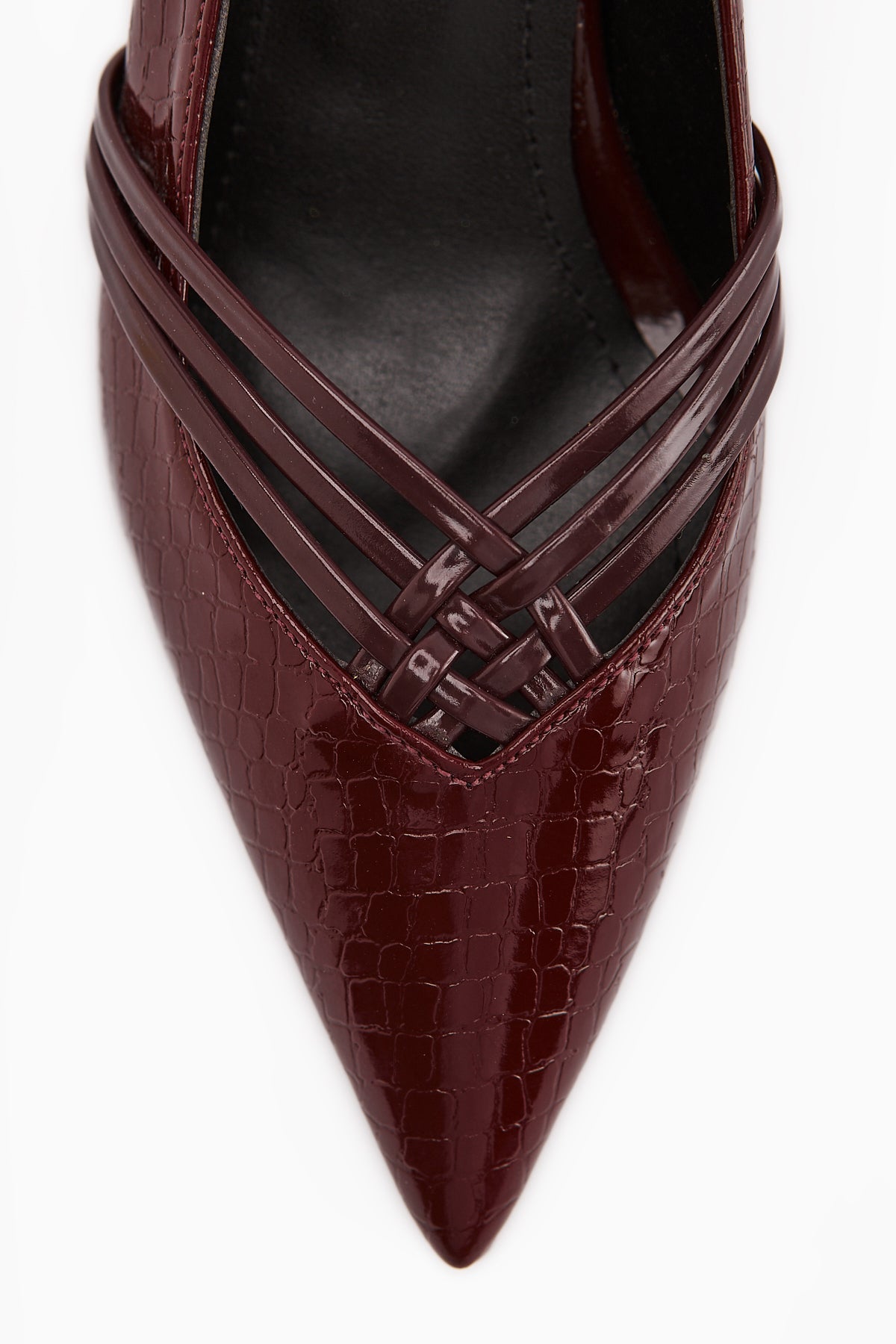 Riyam Maroon Croco Patterned Women's Stiletto Shoe