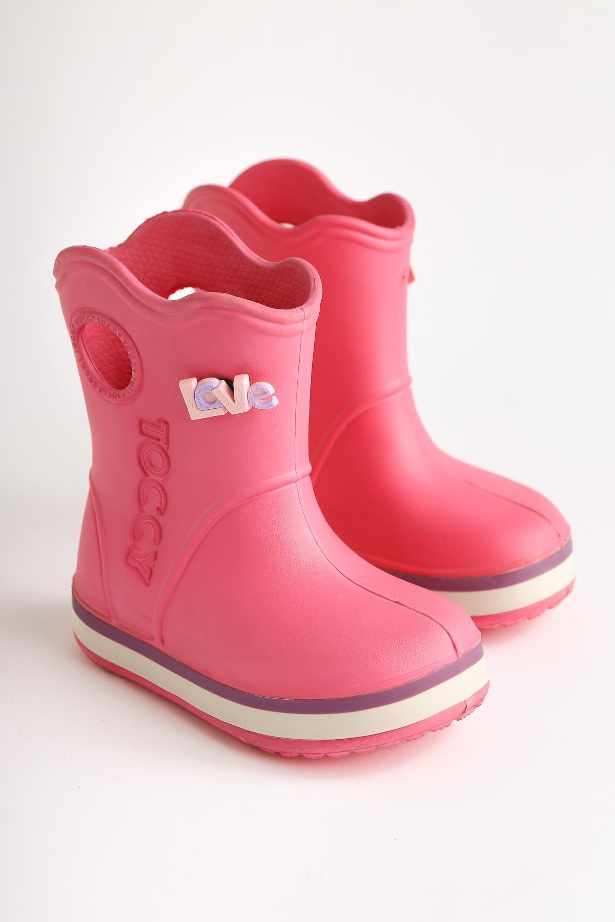 Christa Pink Pin Detail Waterproof Kids Boot