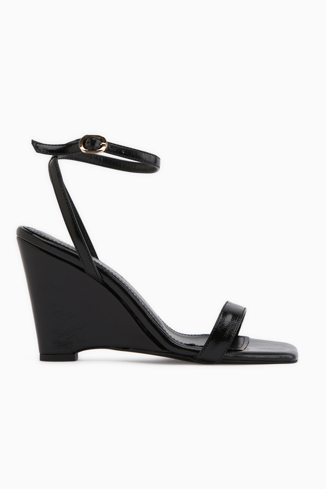 Novah Black Ankle Strap Women’s Wedge Sandal