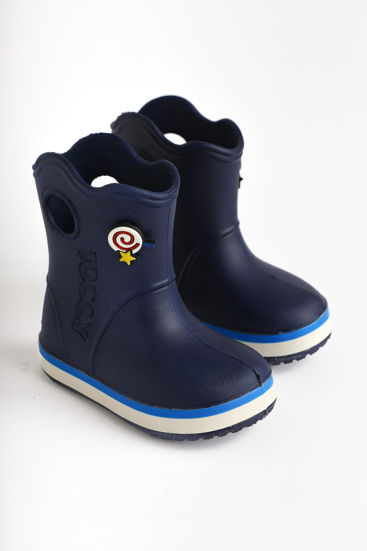 Christa Navy Pin Detail Waterproof Kids Boot