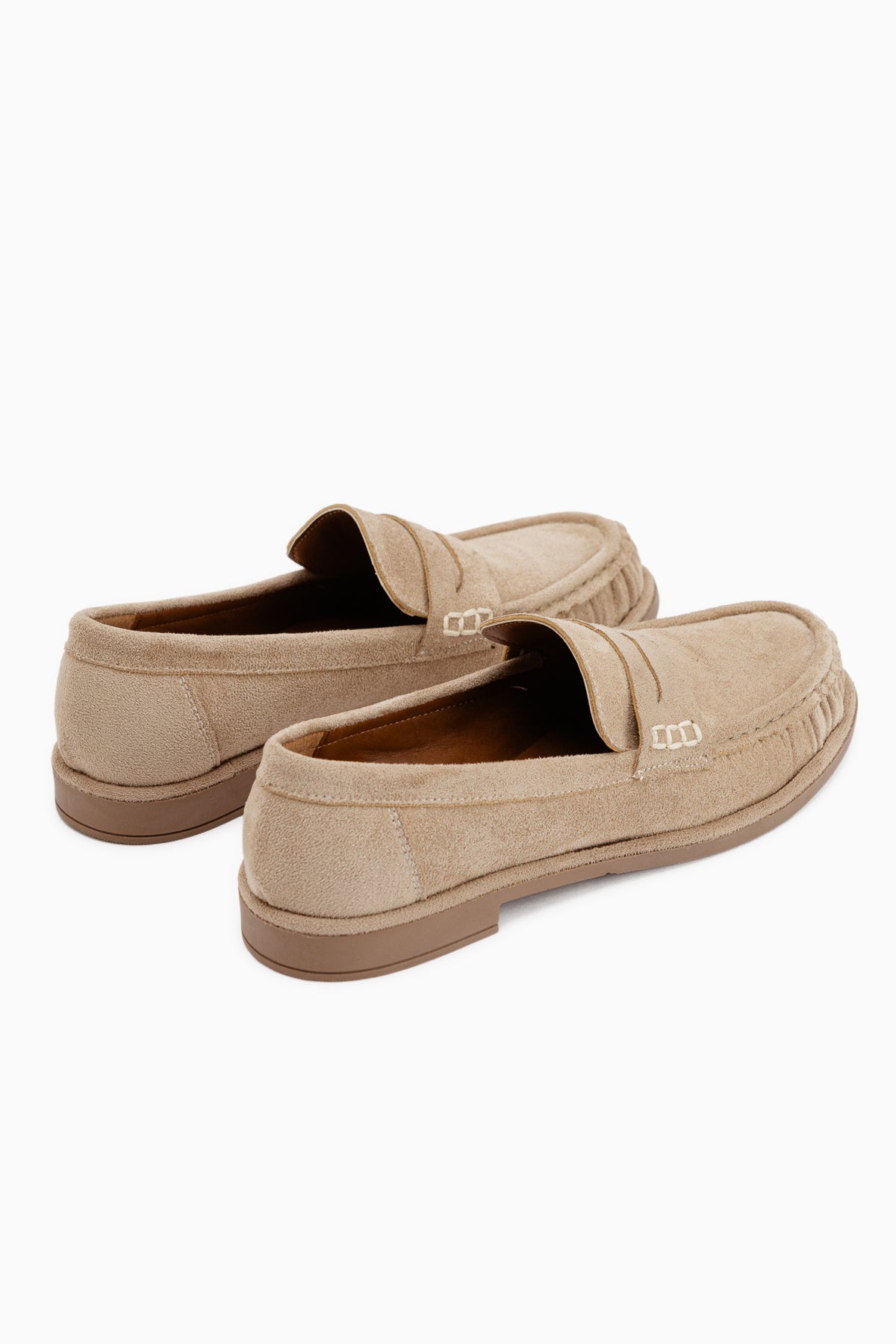 Carmel Beige Suede Penny Loafer Women’s Shoes