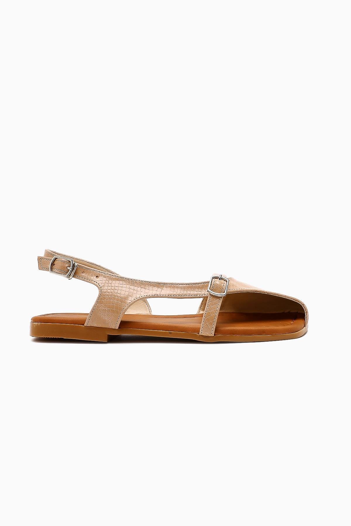 Almina Nude Belt Detail Women's Sandal