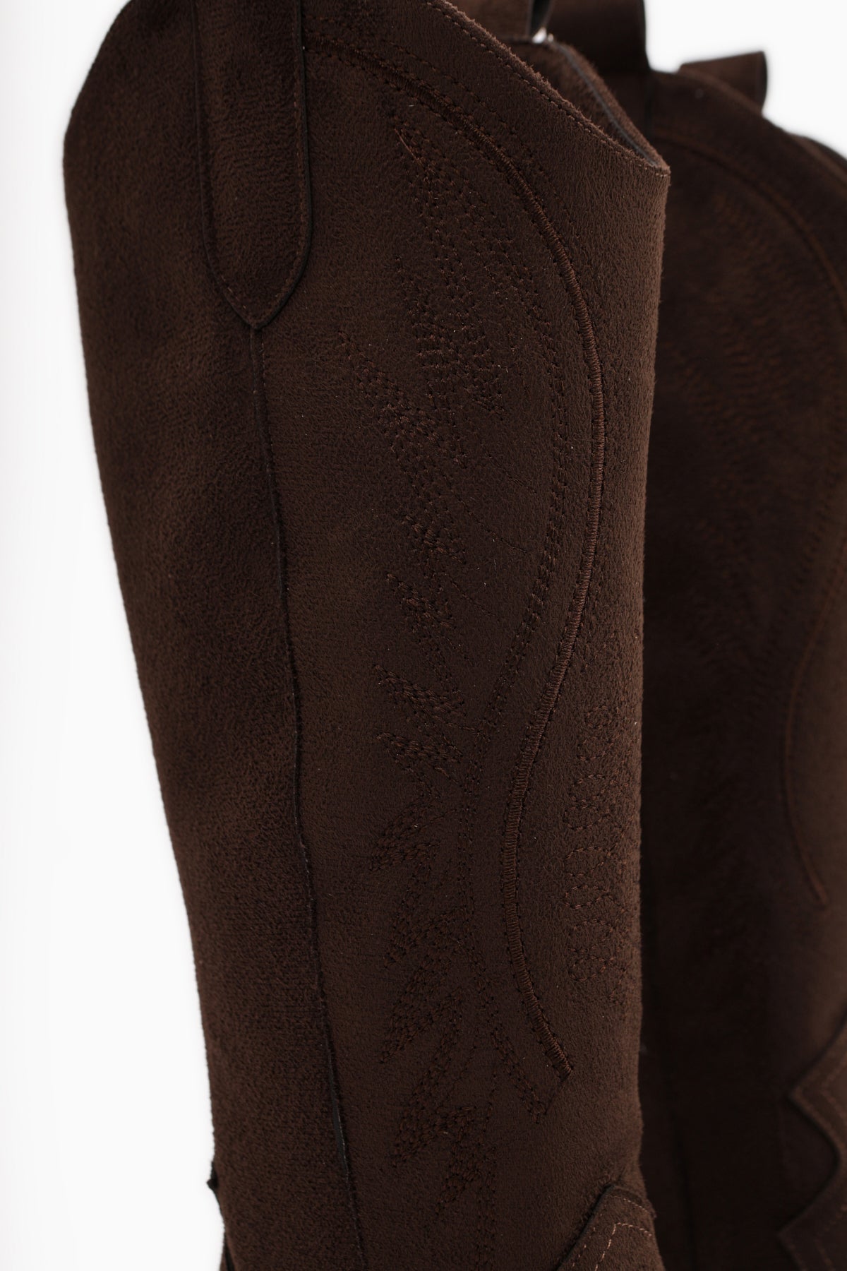 Hero Coffee Suede Embroidered Cowboy Boot