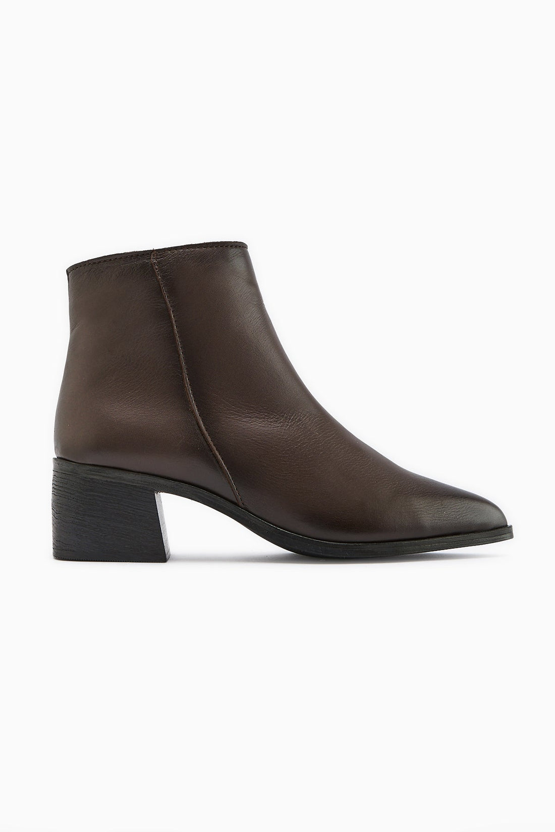 Mita Genuine Leather Coffee Heeled Women's Boot