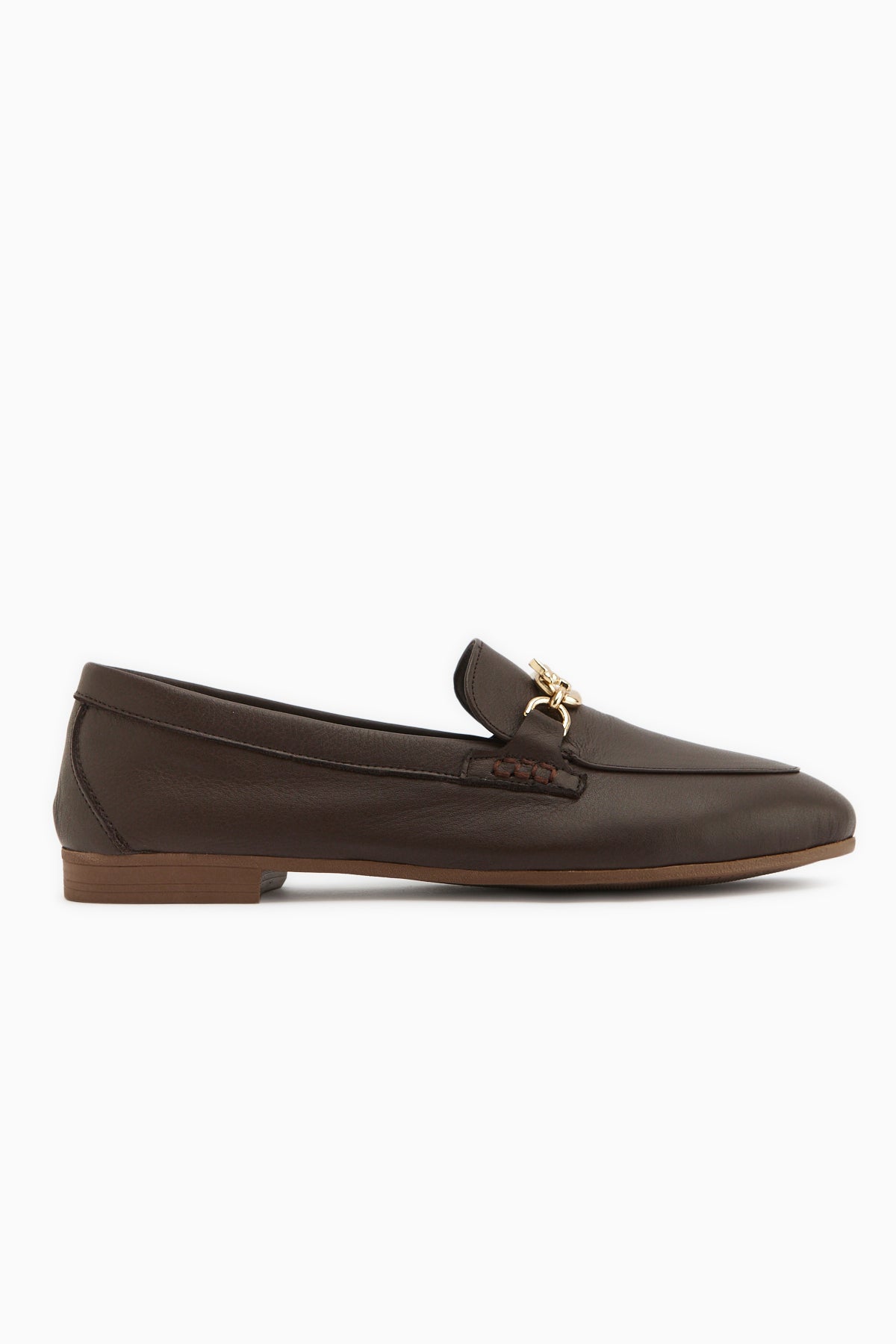 Alessa Genuine Leather Brown Buckled Women’s Loafer Casual Moccasin Shoes