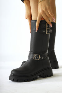 Winfred – Black Belt-Detail Long Boot (Women)