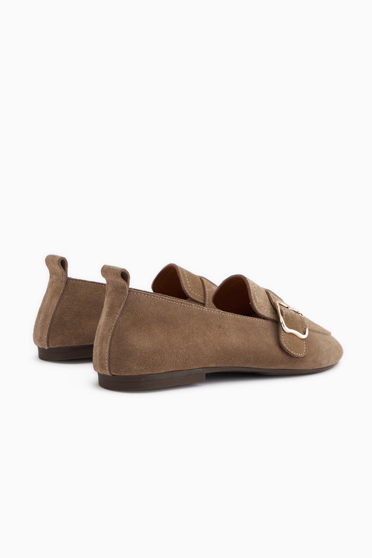 Oliva Genuine Leather Mink Buckled Women’s Ballet Flats