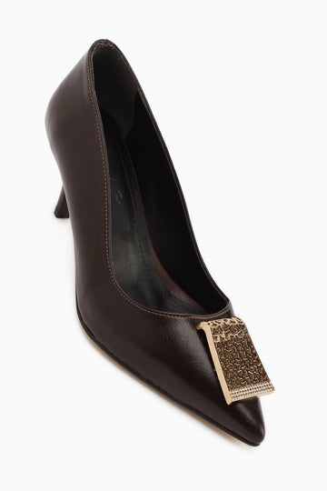 Lian – Brown Buckle Stiletto Heeled Shoe (Women)