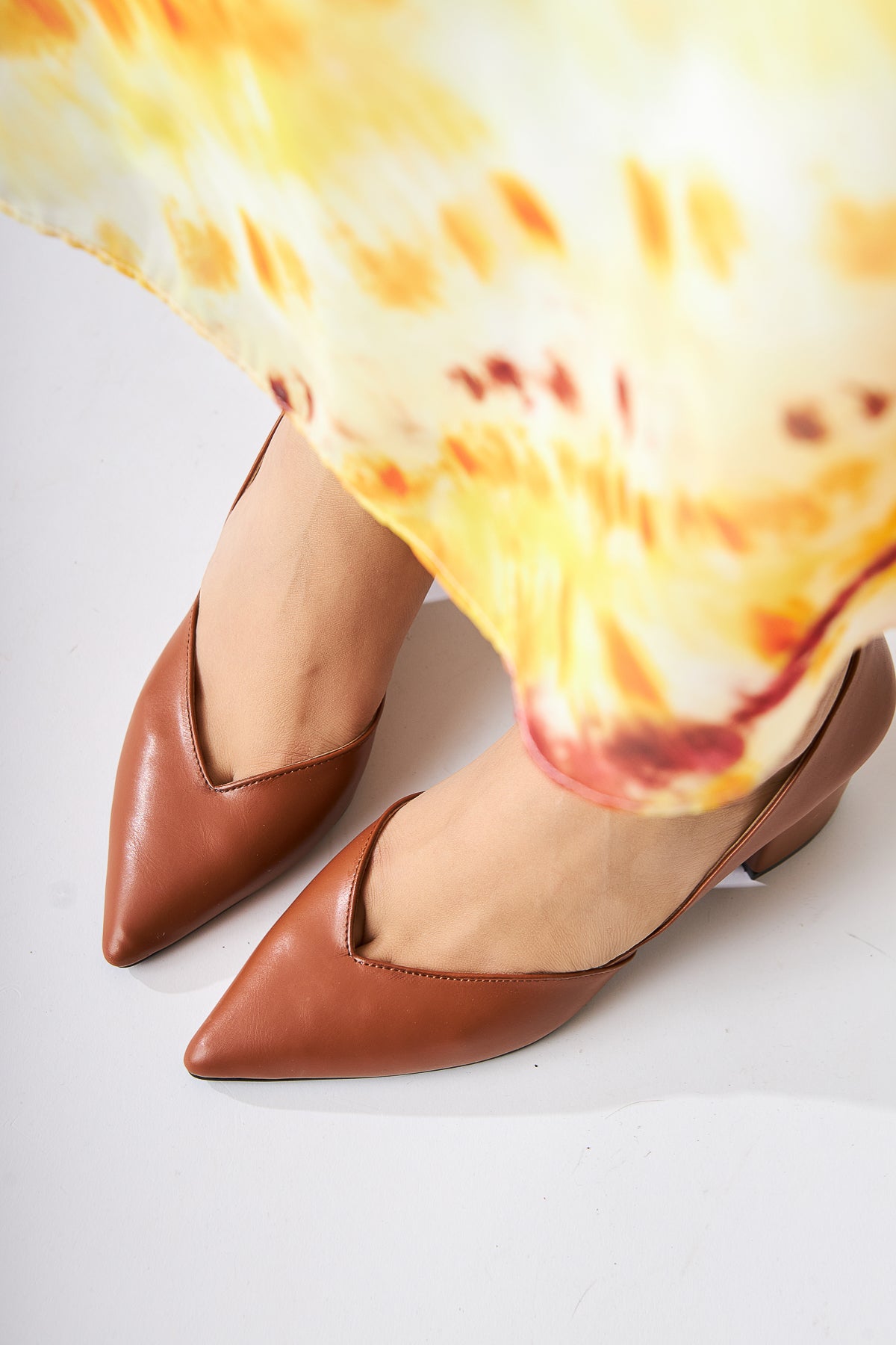 Albena – Cognac Pointed-Toe Cutout-Detail High Heel (Women)