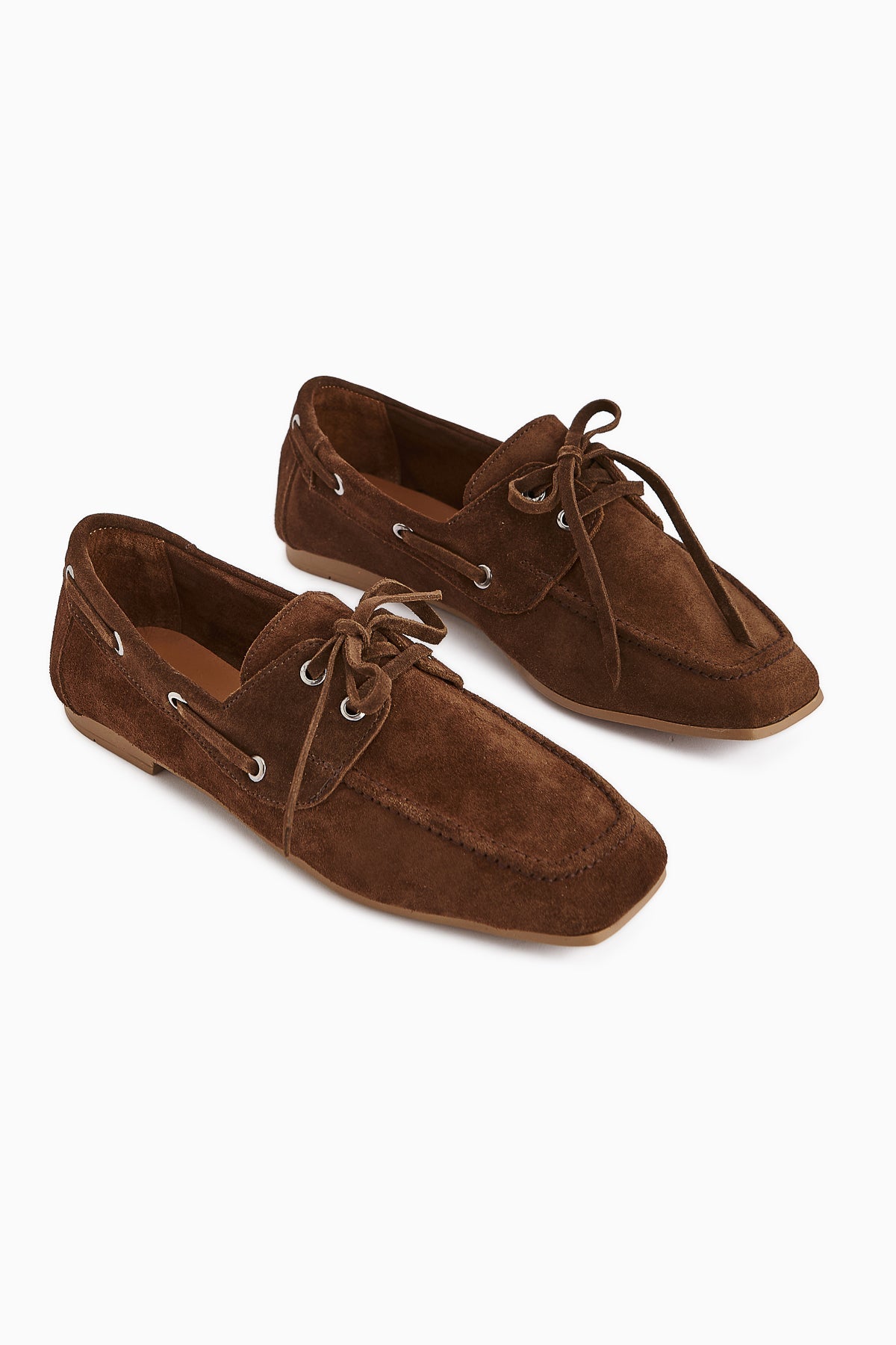 Arian Genuine Leather – Brown Suede Lace-Up Casual Loafer (Women)