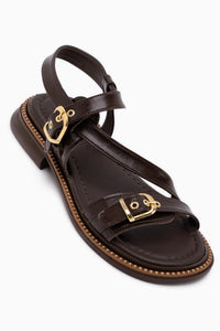 Maggy Brown Cross Strap Women’s Sandal