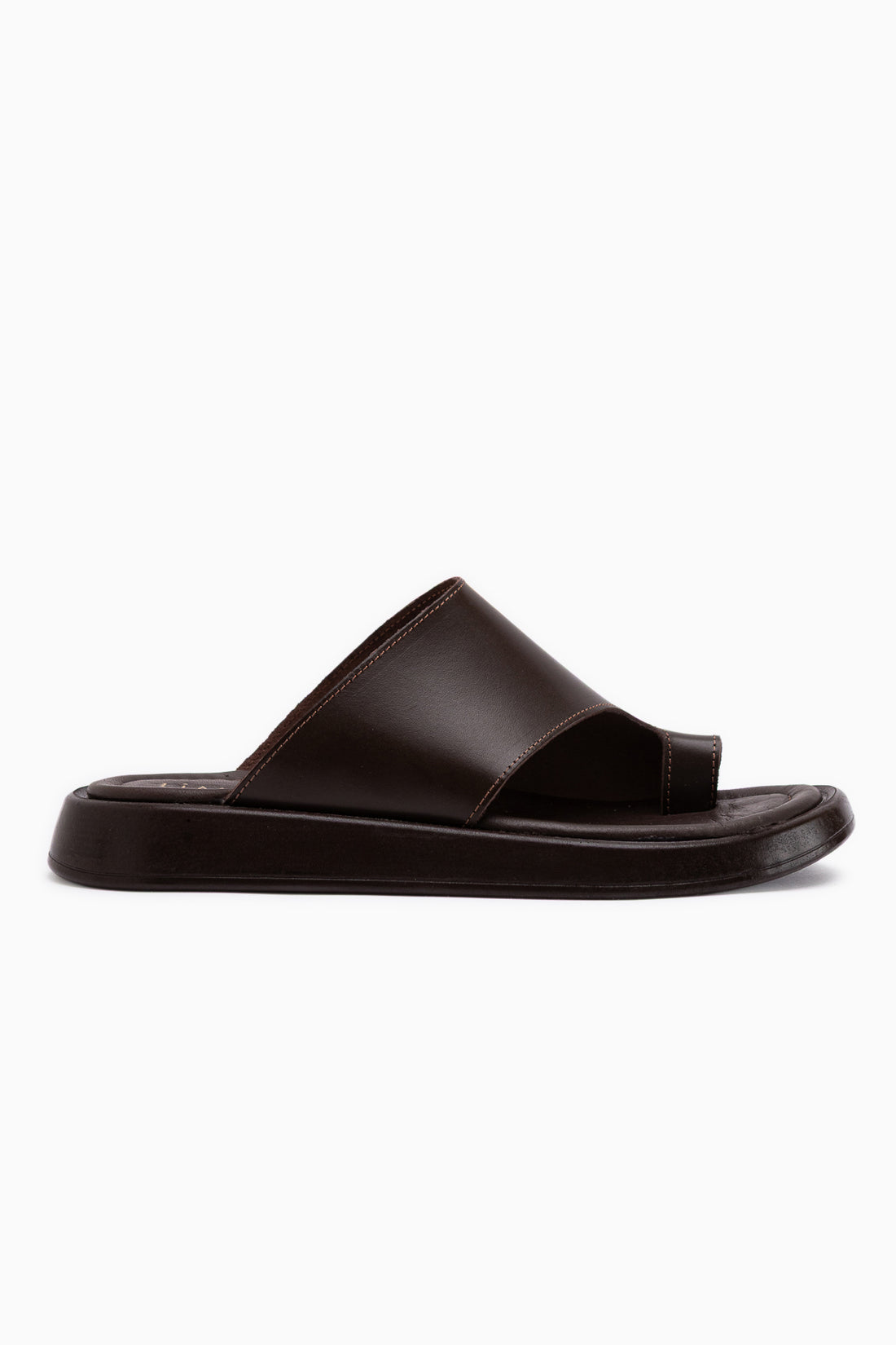 Lesly Genuine Leather Brown Thong Women’s Slippers