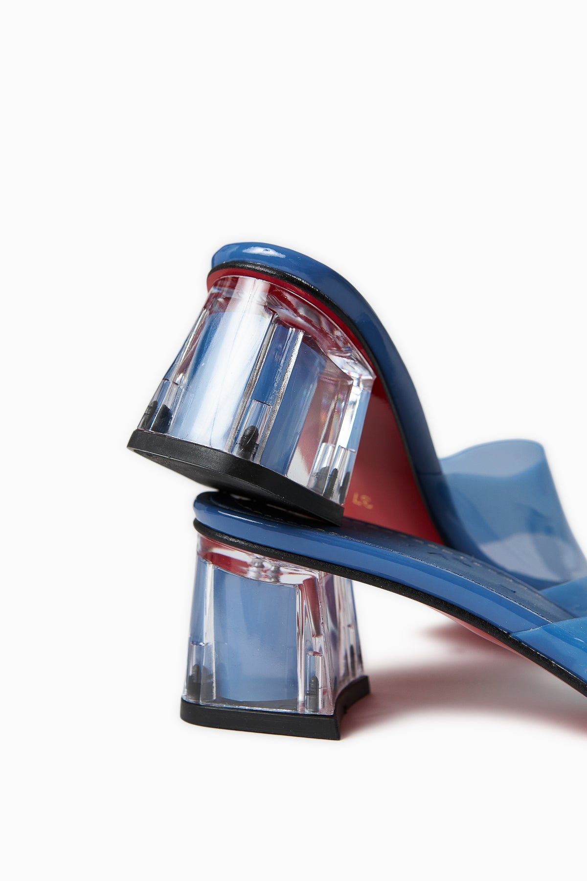 Persa – Blue Transparent-Strap Transparent-Heel Slide (Women)