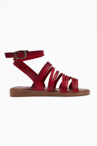 Genuine Leather Theodora Strappy Red Sandal