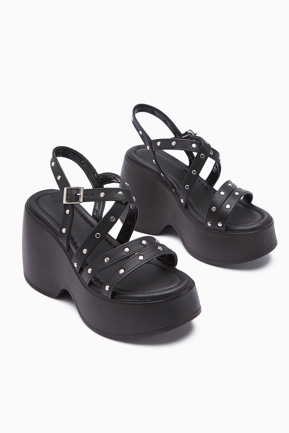 Ying Black Strappy Platform Heels Women's Sandals