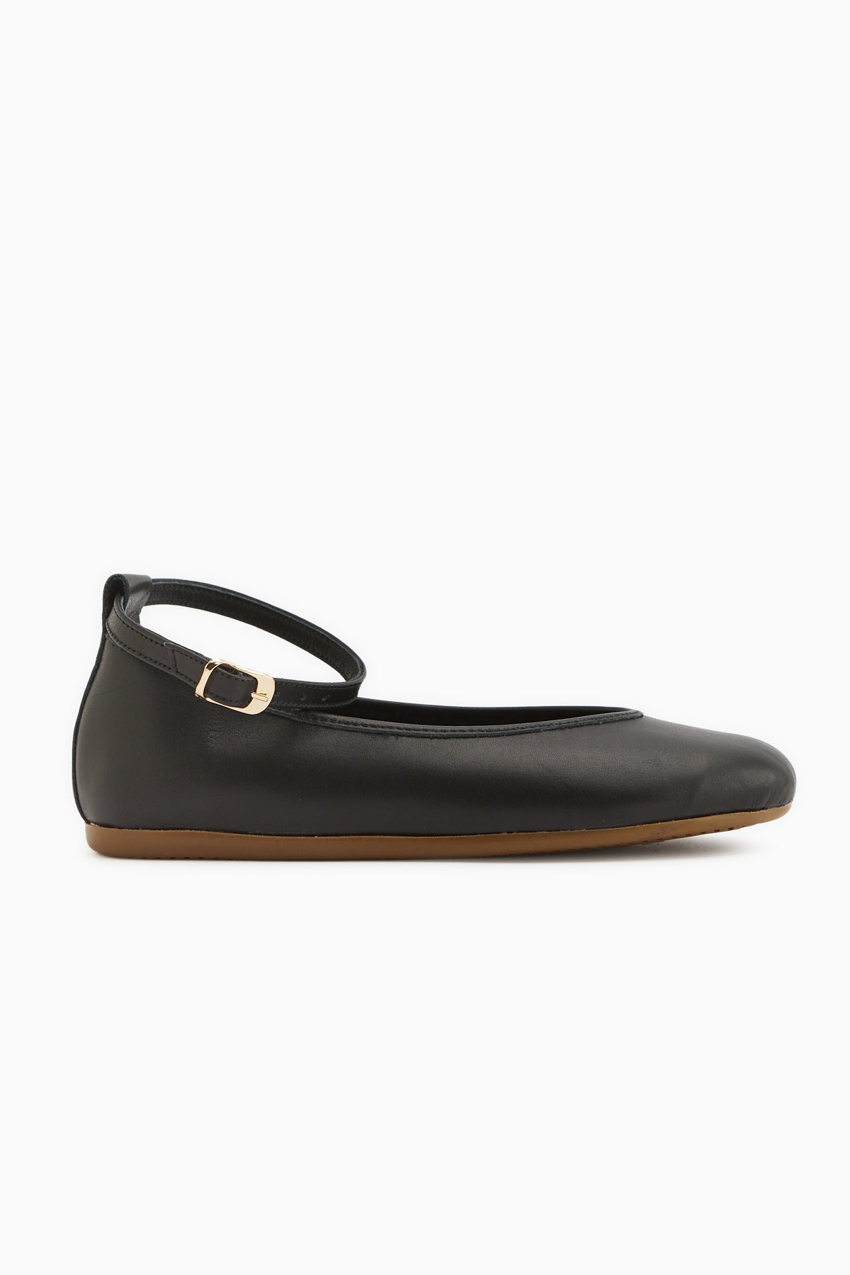 Genuine Leather Black Belted Women’s Ballet Flats