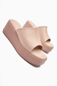 Kadra Nude Platform Heeled Women's Slipper