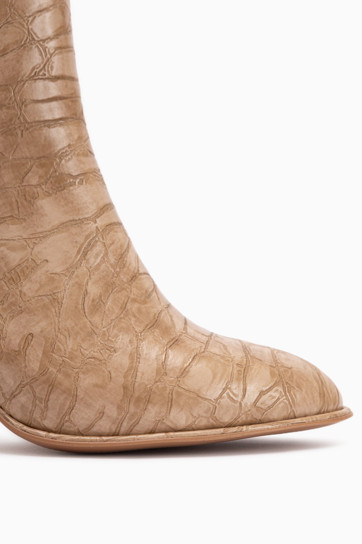 Marion Nud Crocodile Patterned Women’s Heeled Boots