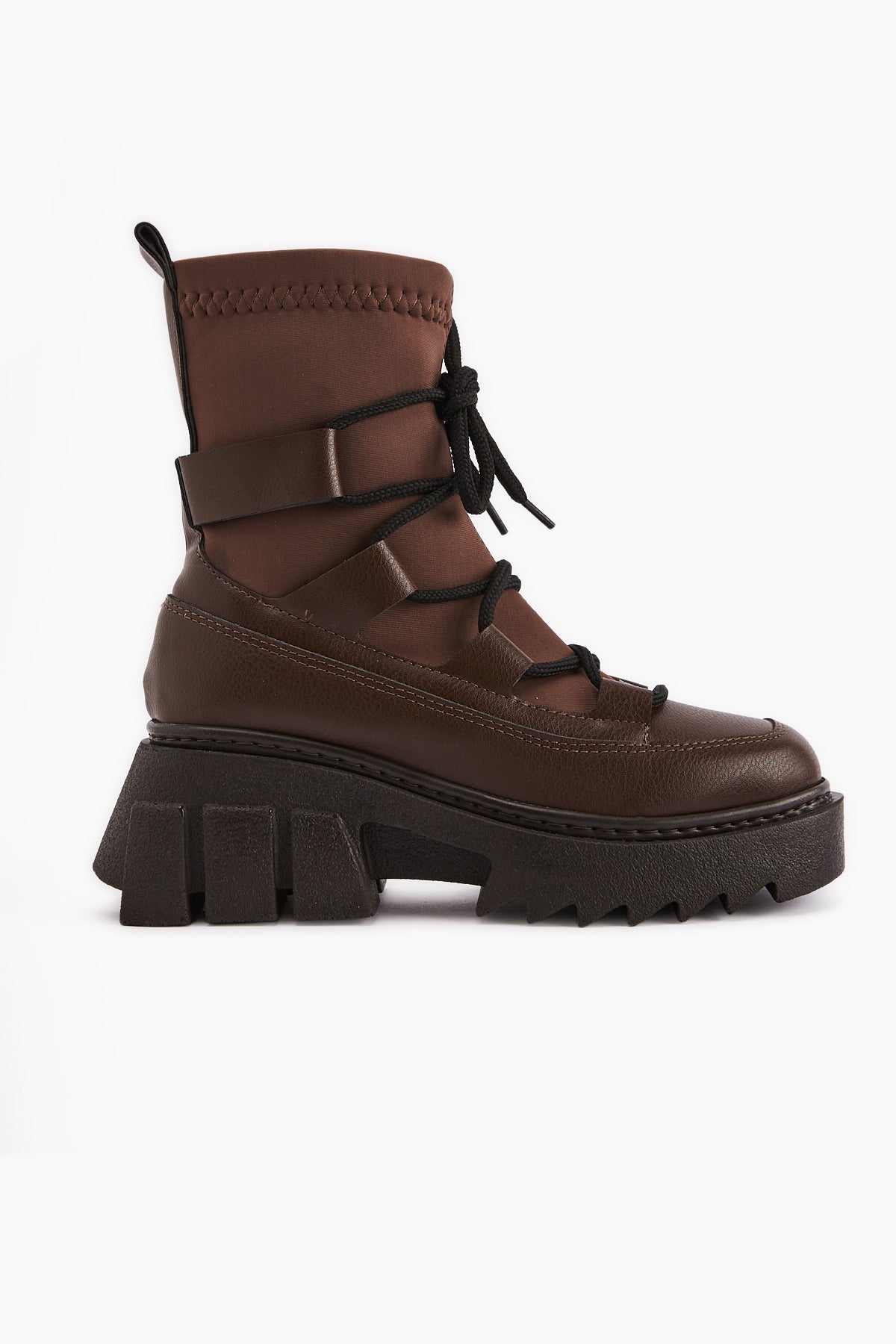 Casey Coffee Thick Soled Lace-up Women's Boot