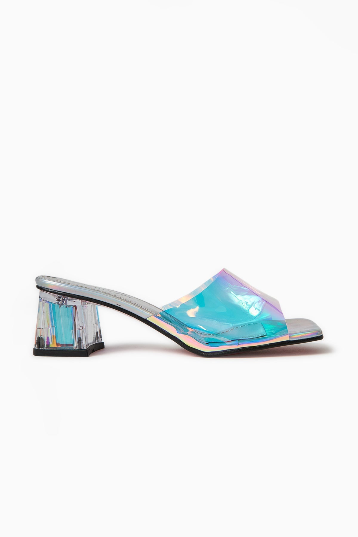 Persa – Silver Transparent-Strap Transparent-Heel Slide (Women)