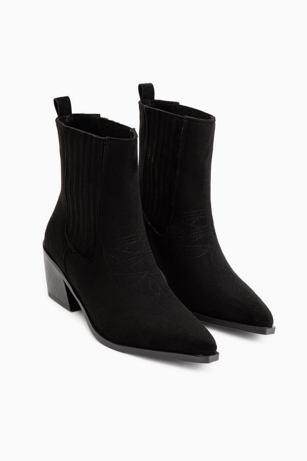 Elvia Black Suede Elastic Women’s Boots