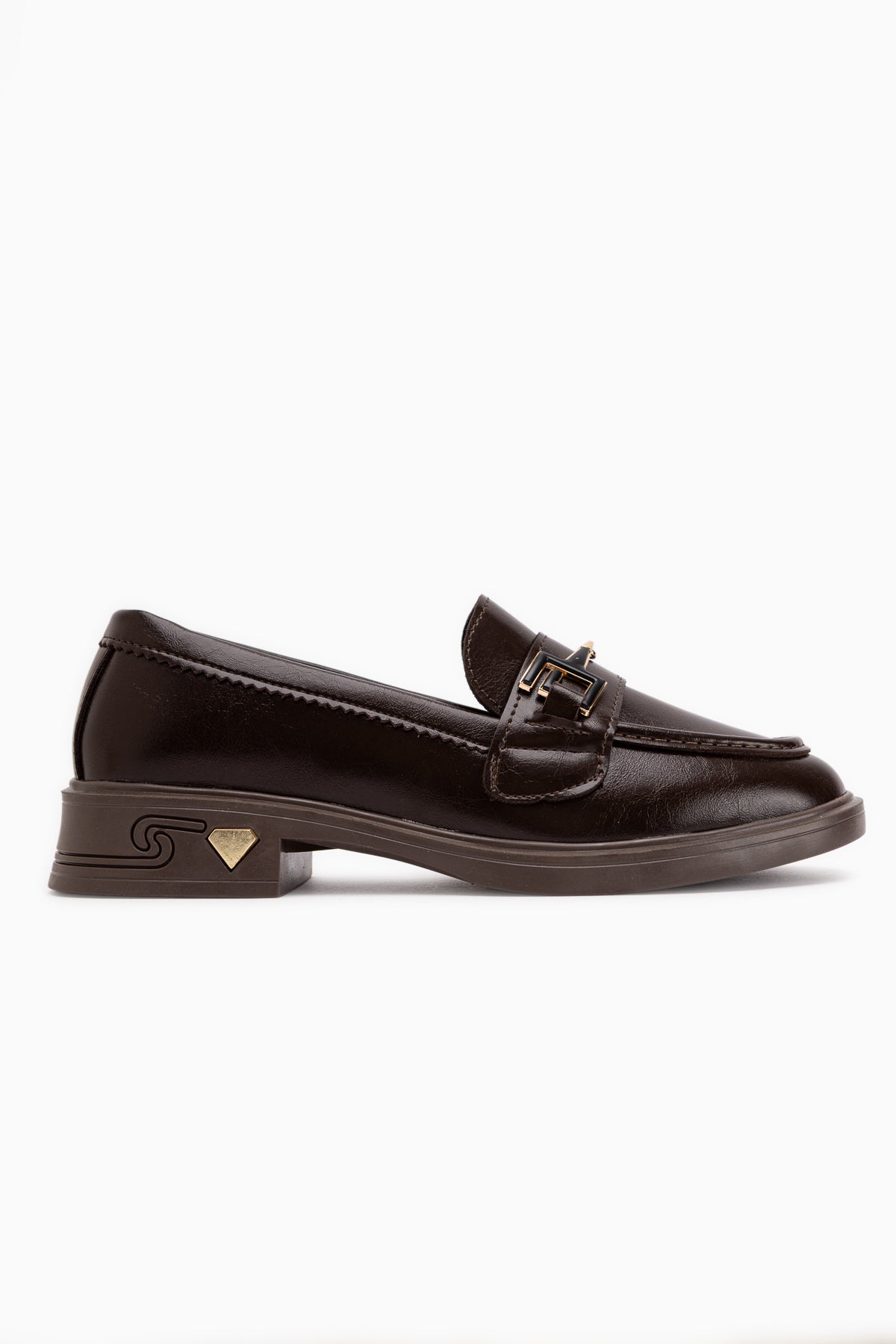 Clarie Brown Buckled Women’s Loafer Daily Shoes