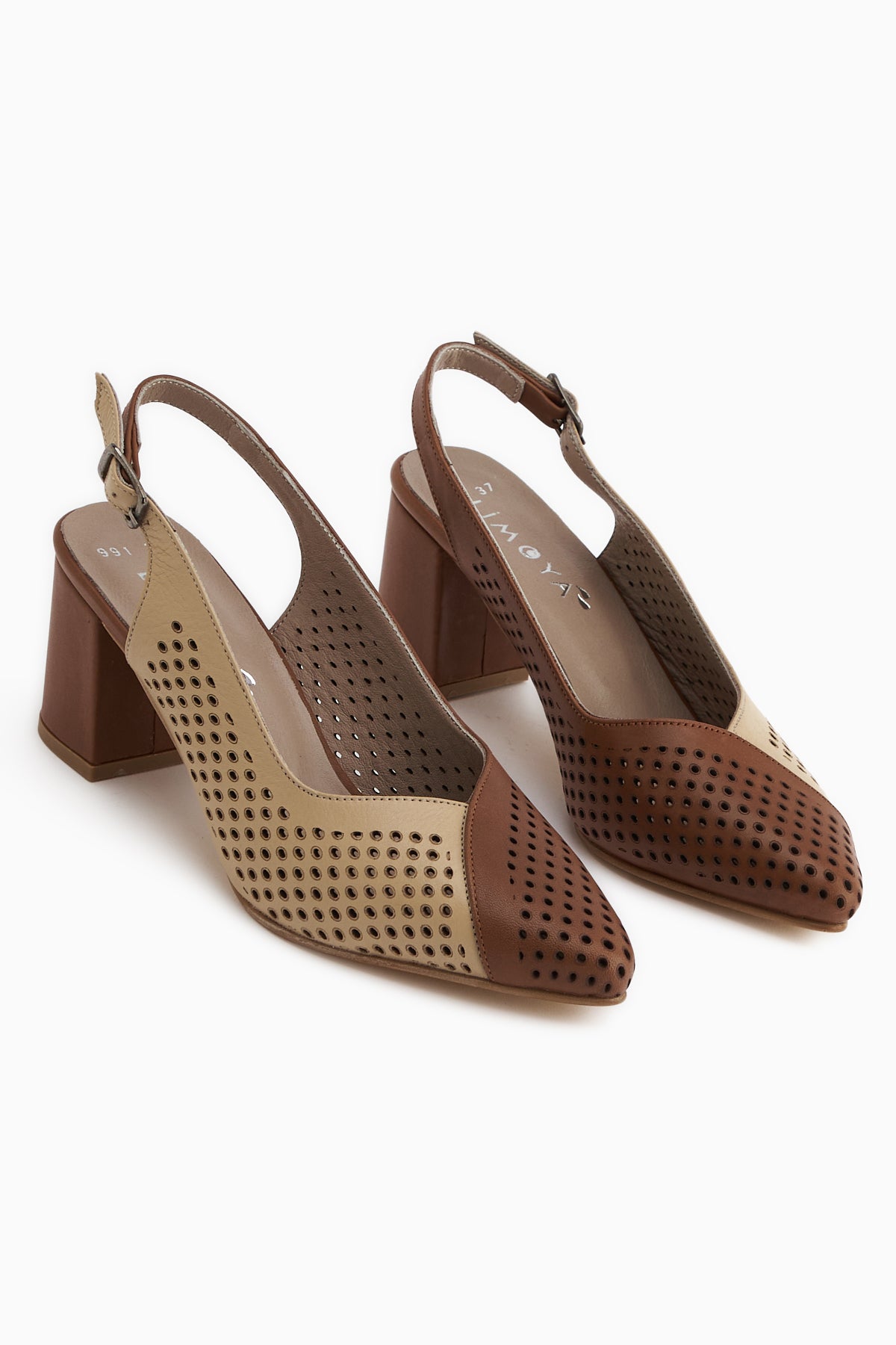 Cassie Genuine Leather Tan Beige Heeled Women’s Sandal