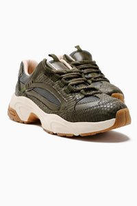Caisa Khaki Textile Detailed Women’s Sneakers