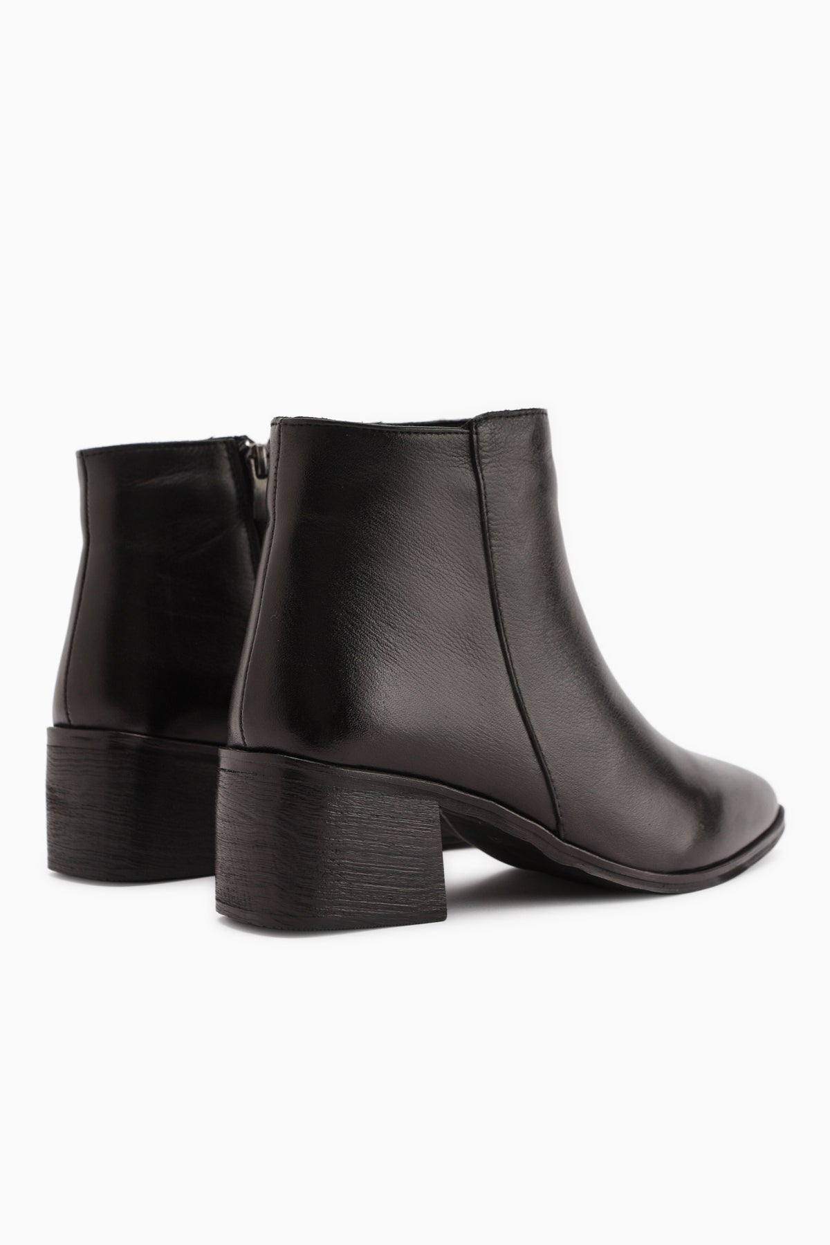 Mita Genuine Leather Black Heeled Women's Boot