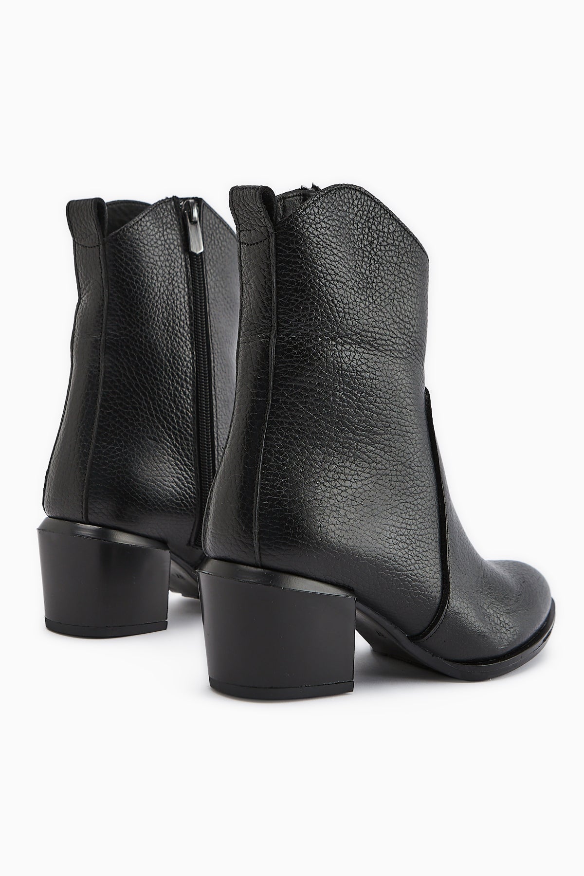 Ubax Genuine Leather Black Heeled Women's Boot