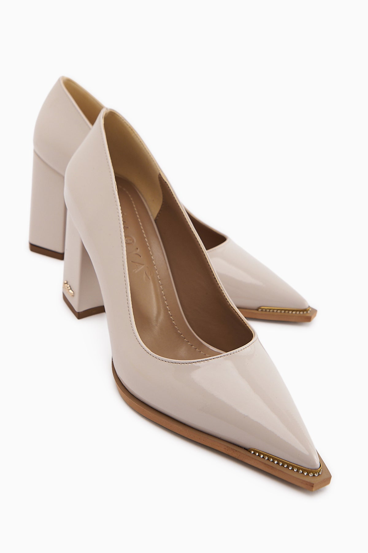 Bonny Nude Thick Heeled Women's Shoe