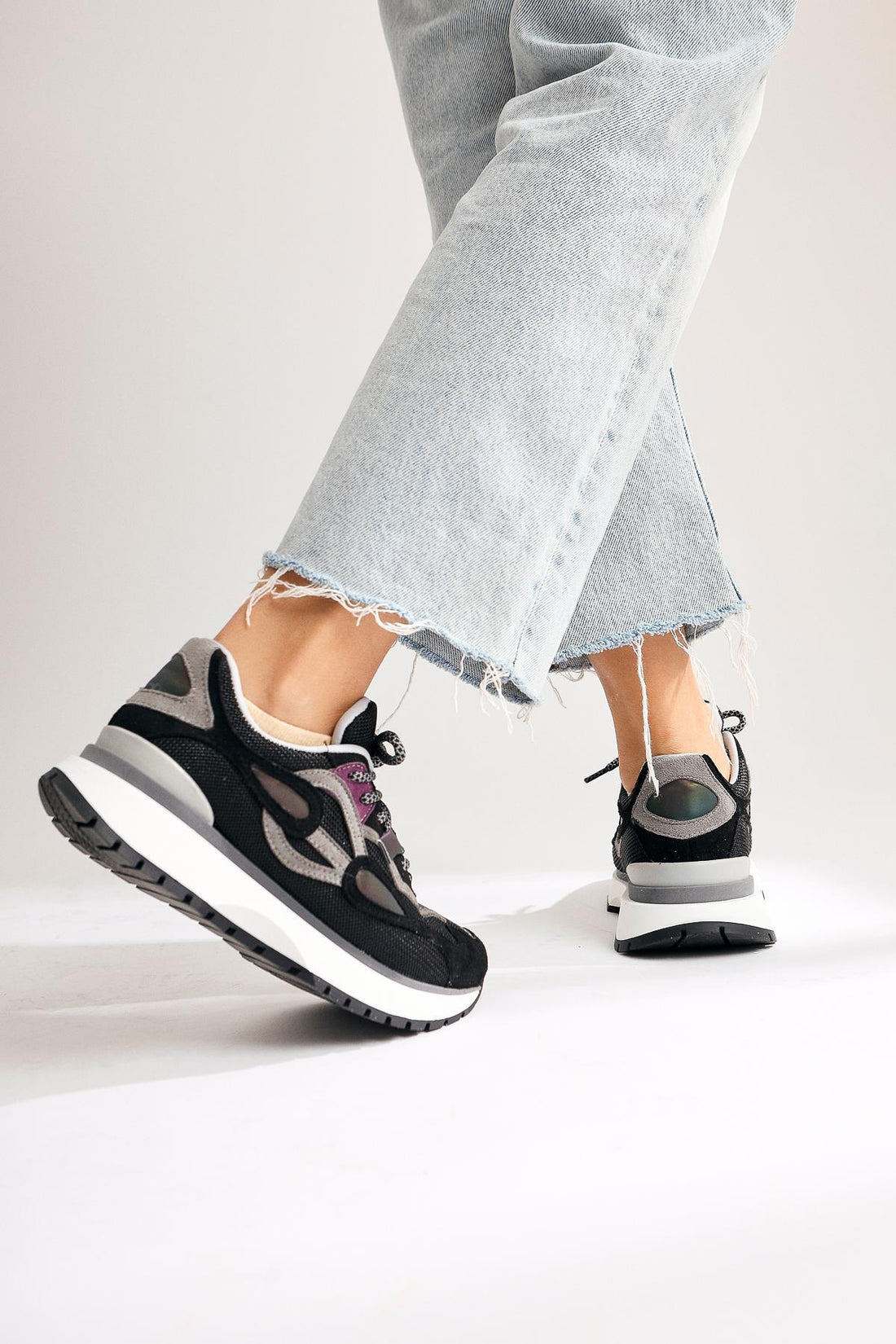 Gerdh Black Knit-Suede Sneaker