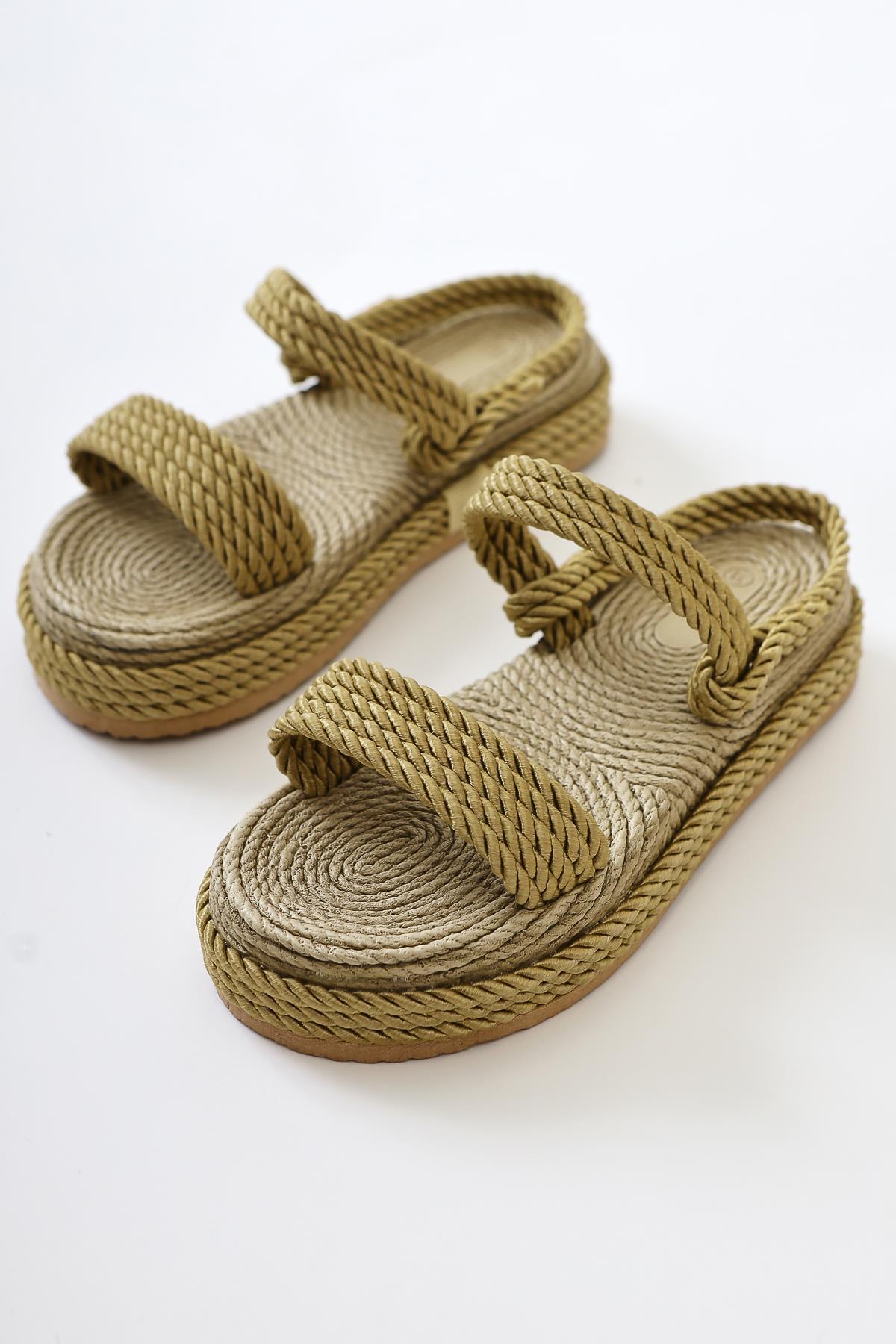 Velika Gold Thick Sole Rope Sandal