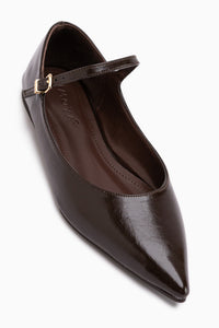 Minya Brown Pointed Toe Women’s Ballet Flats