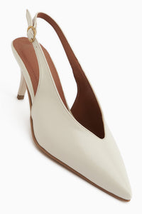 Mija Beige Belted Women’s Heeled Shoes