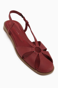 Cally Genuine Leather Burgundy Elastic Women’s Sandal