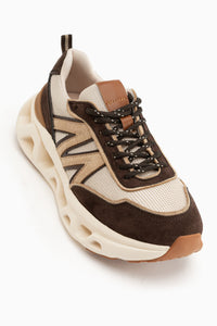Kiana Brown Mesh Detailed Thick Sole Women’s Sneakers