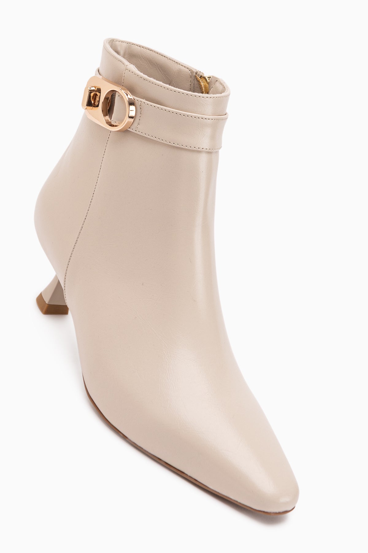 Kathie Beige Buckle Detailed Women’s Boots