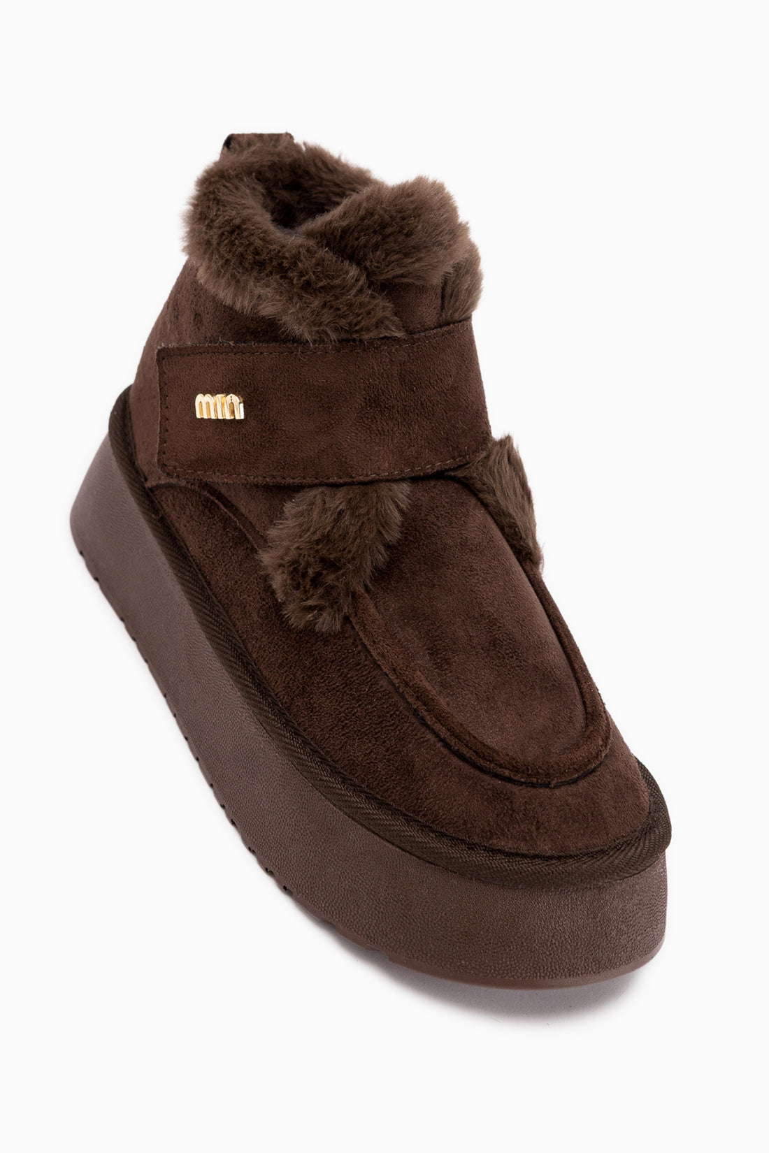 Celia Brown Suede Fur Thick Sole Women’s Boots
