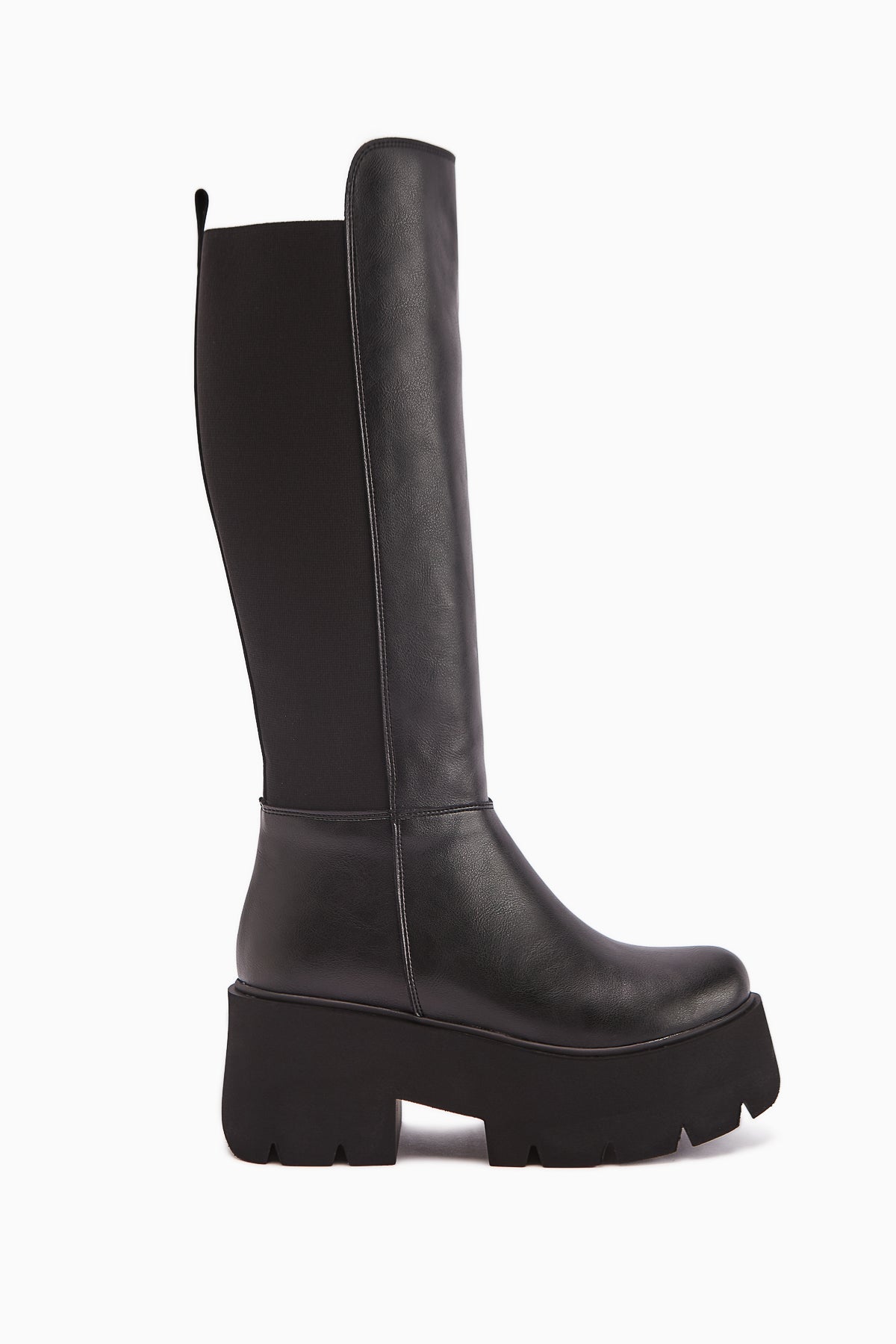 Sannah Black Platform Heeled Women's Boots