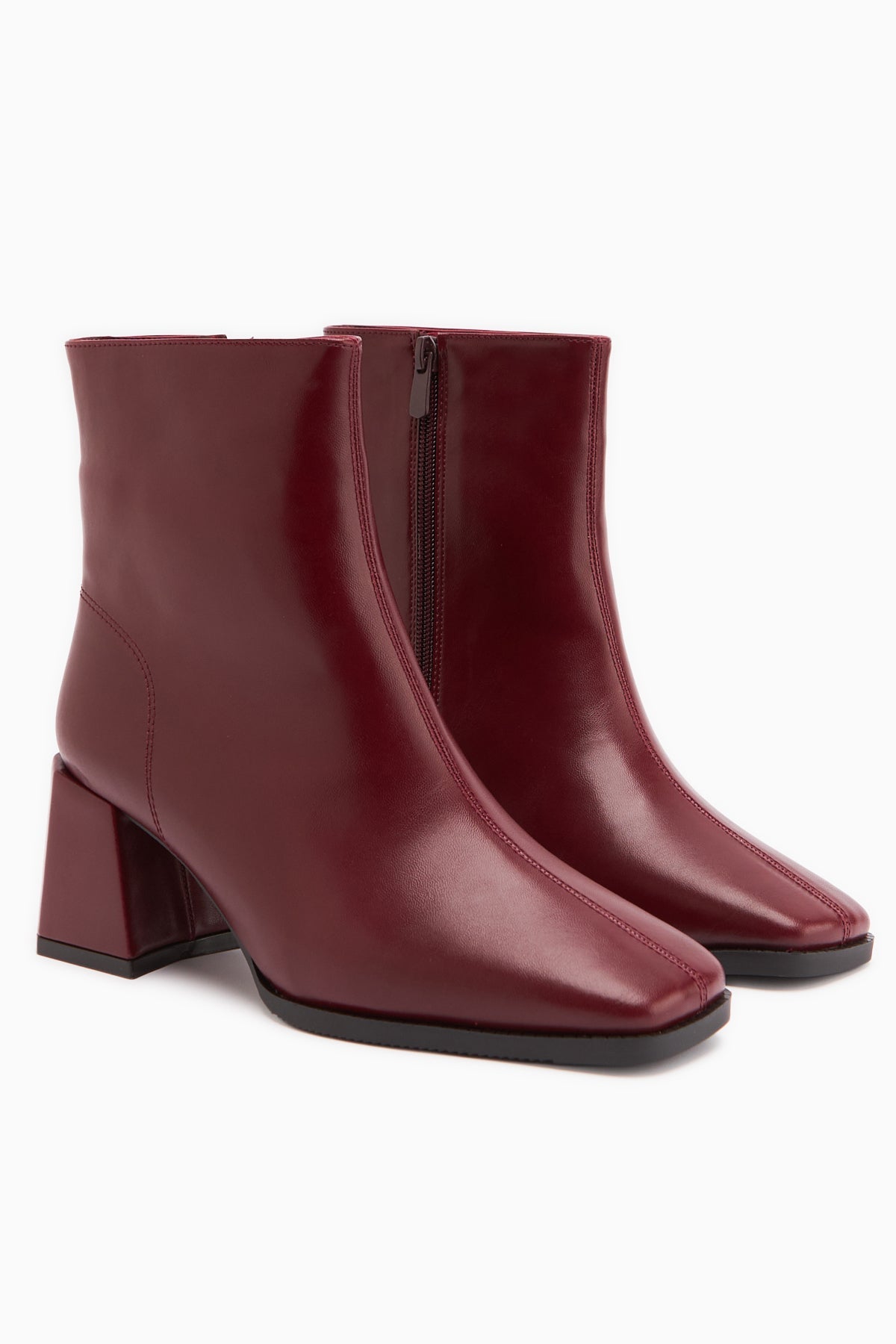 Margot – Burgundy Suede Round-Toe Heeled Boot (Women)