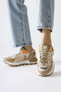 Onella Navy Suede Detailed Lace-Up Sneakers